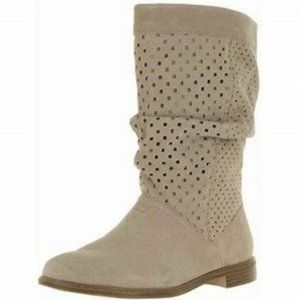 TOMS SERRA OXFORD TAN SUEDE SLOUCH PULL ON BOOTS 8